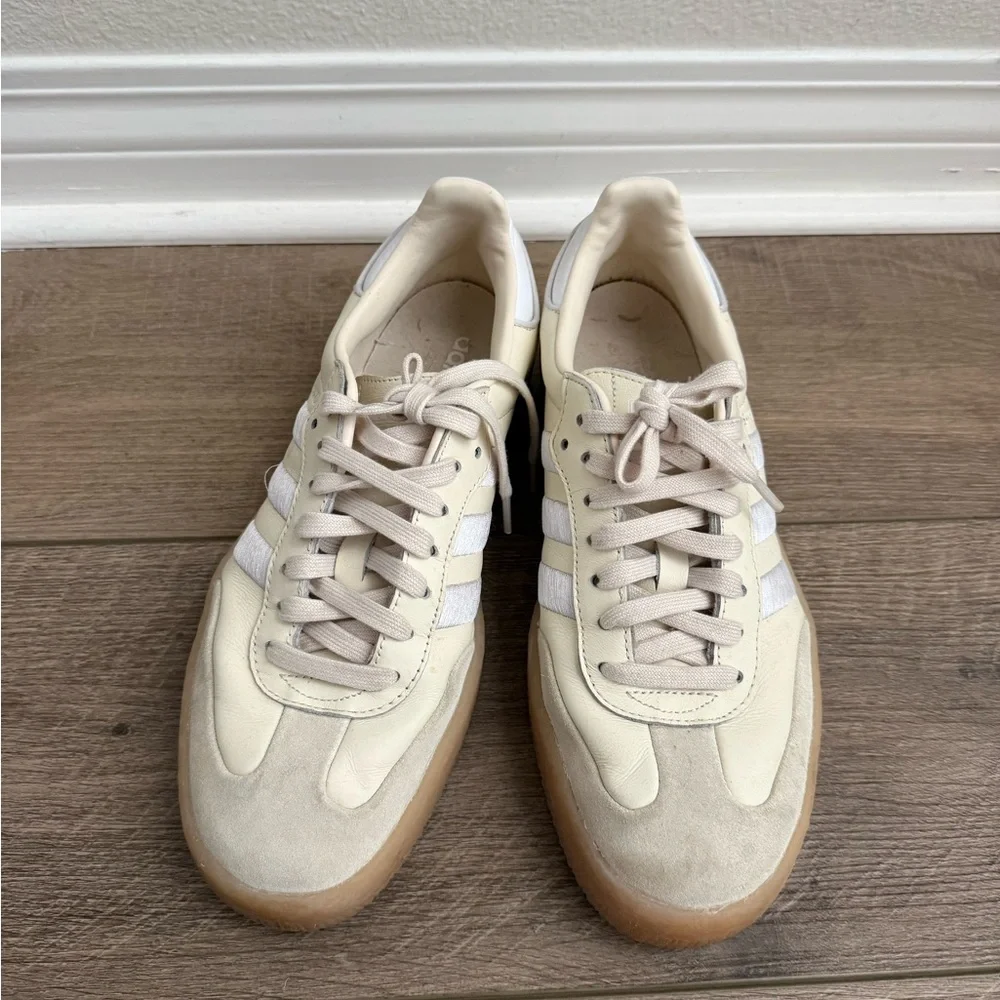 adidas Samba Cream & White Retro Suede Sneakers - Picture 3 of 8
